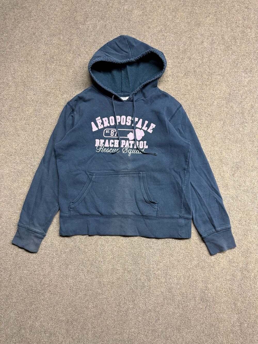 Aeropostale Beach Patrol Hoodie Blue Graphic Sweatshirt